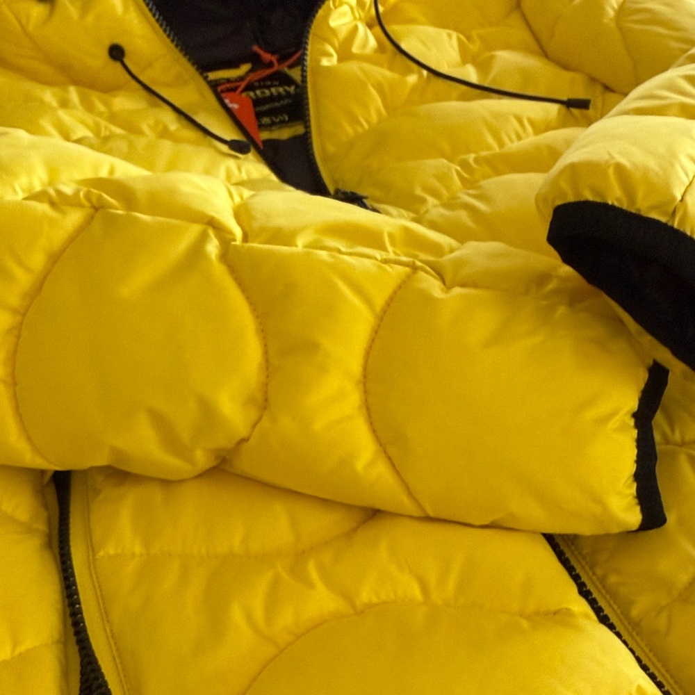 Superdry Bright Yellow Quilted Hooded Puffer Jacket - Picture 8 of 11